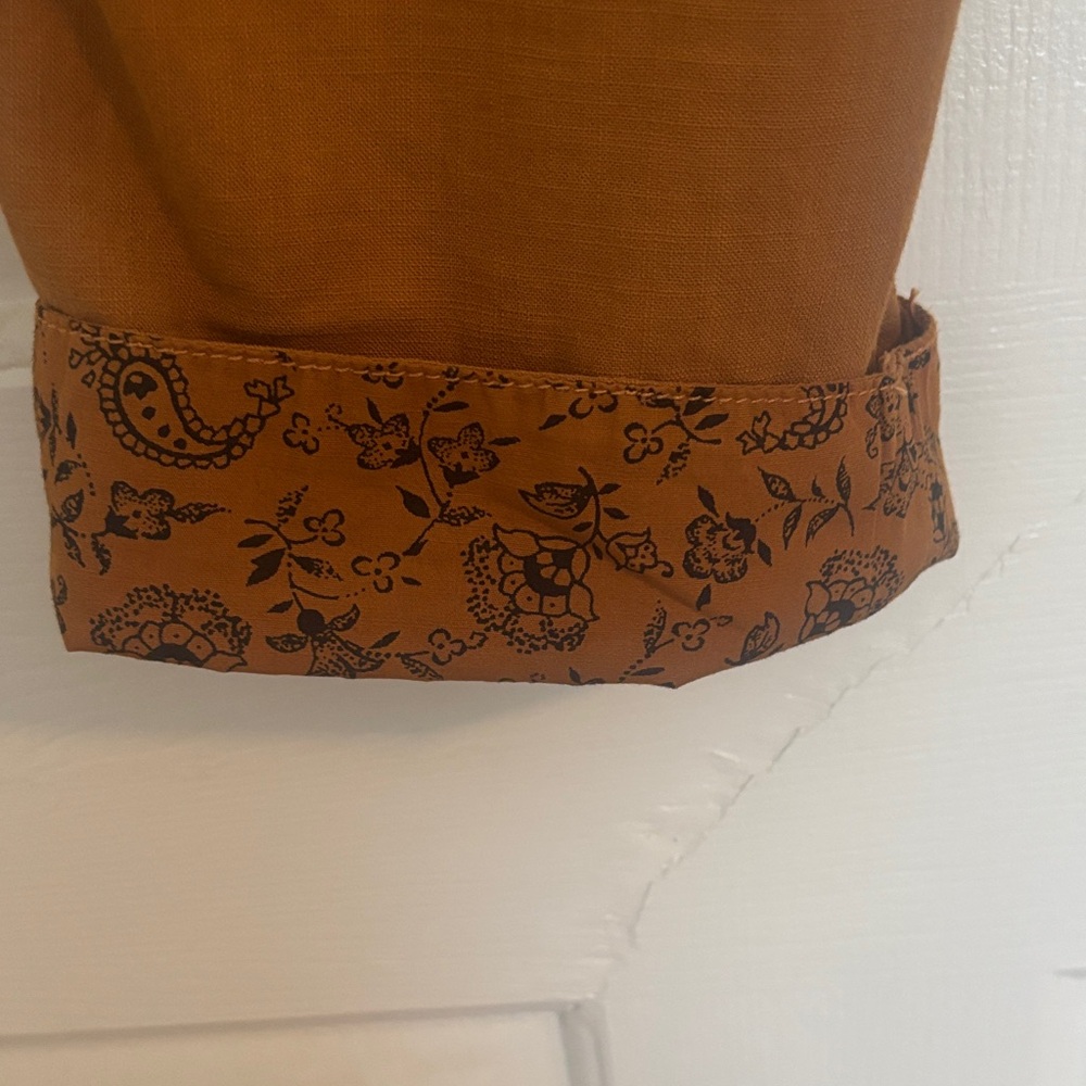 Anthropologie Cropped Paperbag Waist Pants in Rust Brown - Picture 4 of 6